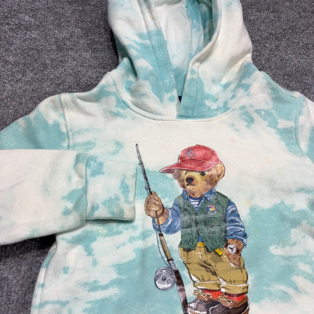 Polo Ralph Lauren Sweatshirt Hoodie Boys Sz.4T Tie Dye Fisherman Polo Bear Prep